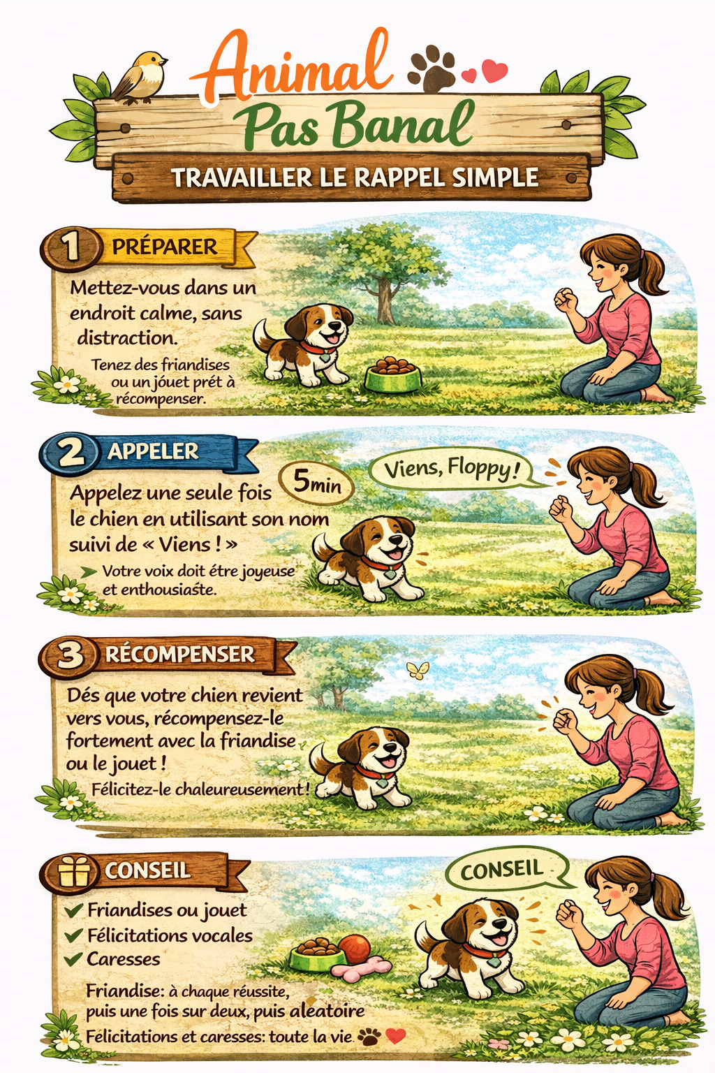 Apprendre le rappel avec votre chien